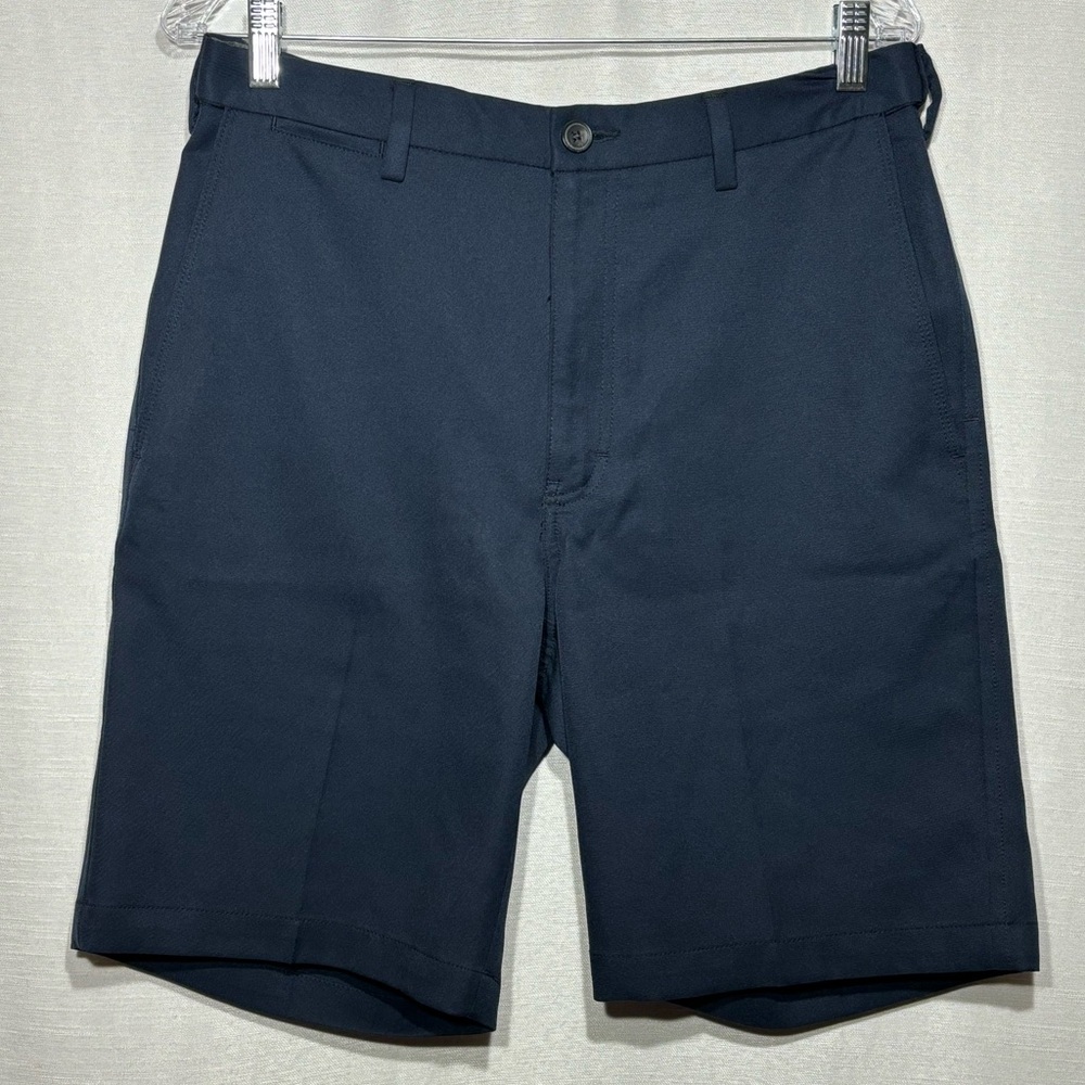 Haggar Cool 18 Pro Quick Dry 4-way Stretch Shorts Sz 32 Navy Blue 9.5 Inseam